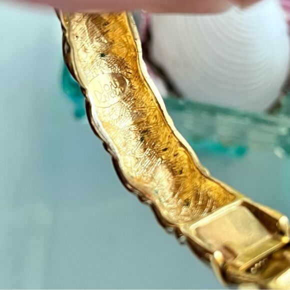 Joan Rivers Vintage Gold Faux Pearl Clamper Cuff Bracelet - Picture 5 of 5